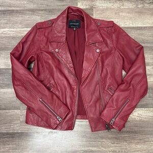 Lucky Brand Lamb Leather Moto Jacket Size small